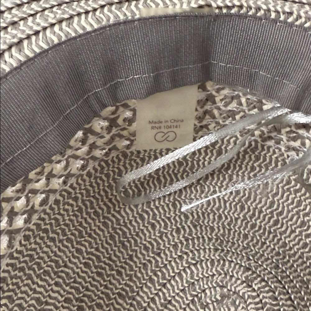 CALIA by Carrie Underwood gray woven wide brim sun hat - Picture 6 of 6
